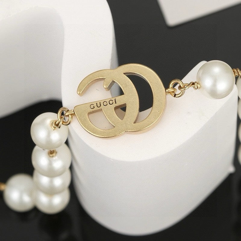 Gucci Double G Pearl Necklace