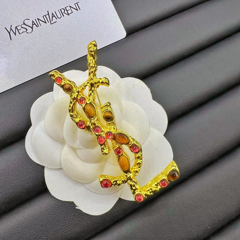 YSL Crystal Brooch