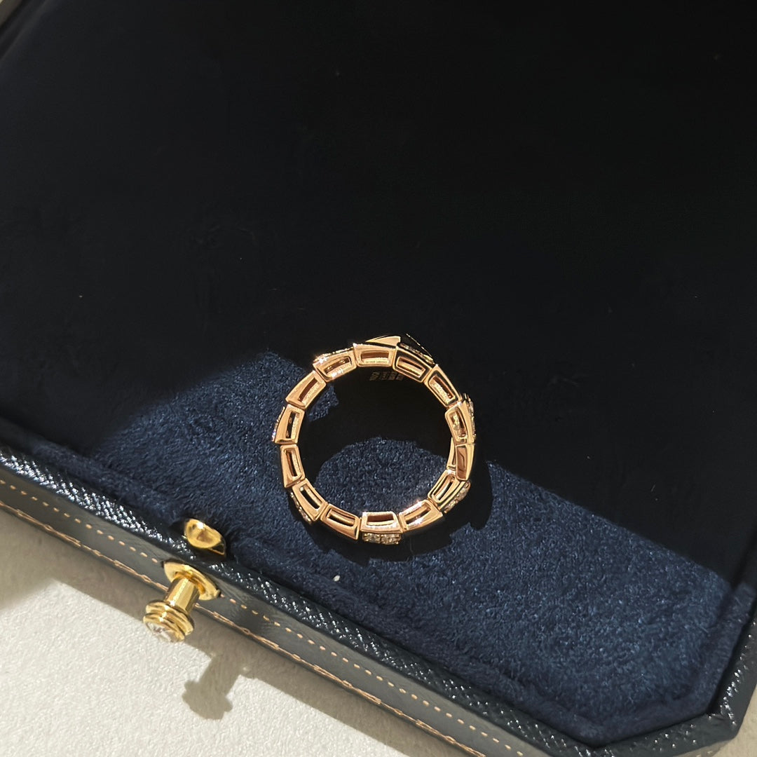 Bvlgari Serpenti Viper Black Ring - 18K White Gold