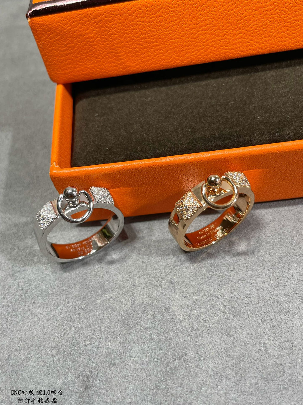 Hermes Collier De Chien Lock Moissanite Ring - 18K Gold