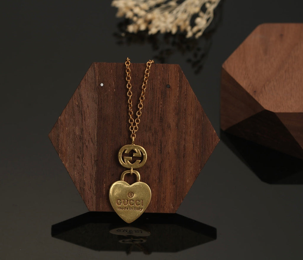Gucci Double G Heart Pendant Necklace