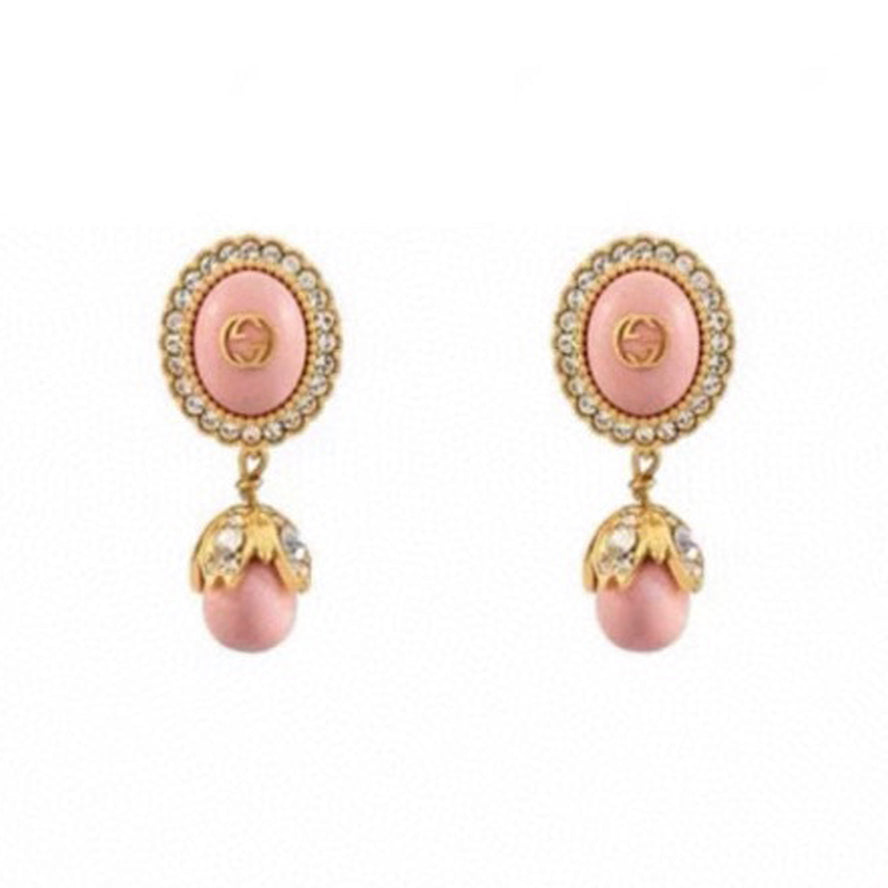 Gucci Double G Pearl Earrings - 18K Yellow Gold
