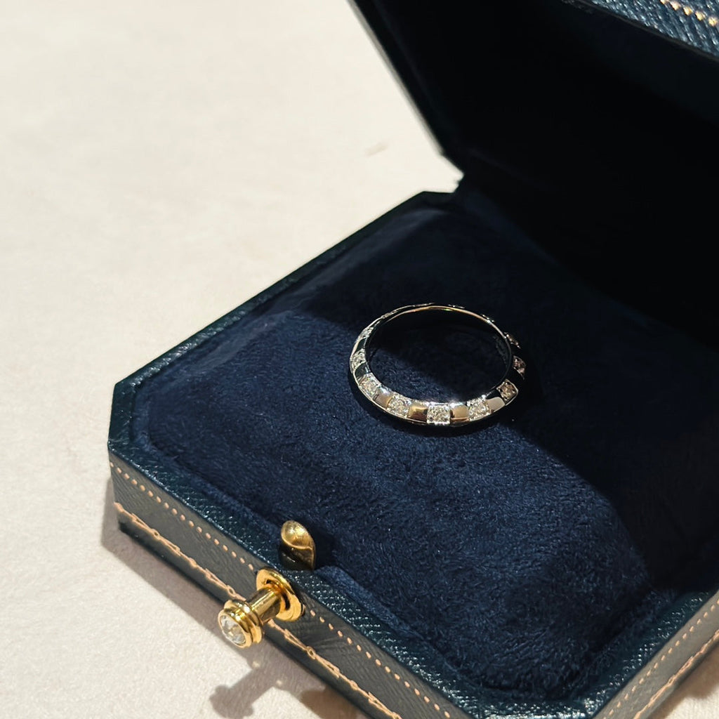 Louis Vuitton Damier Diamond Ring - 18K White Gold