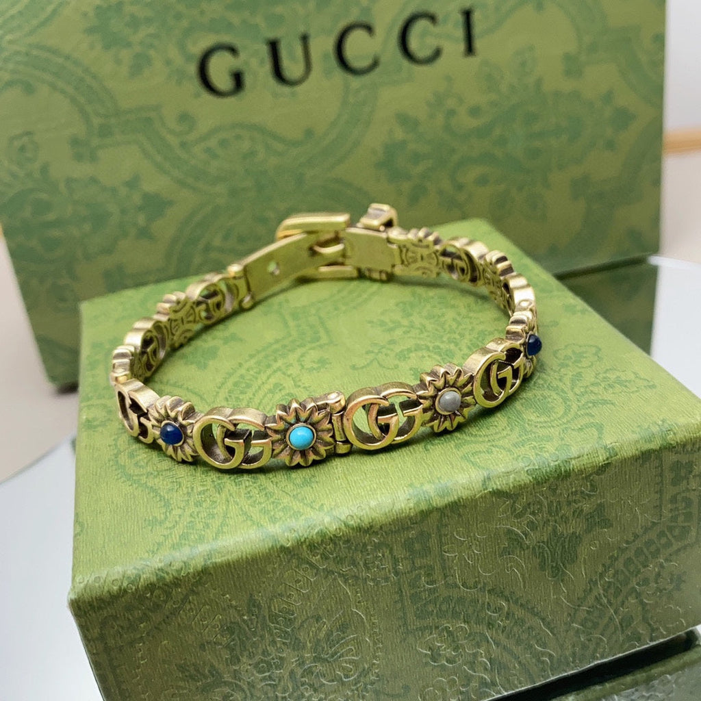 Gucci Double G Flowers Bracelet