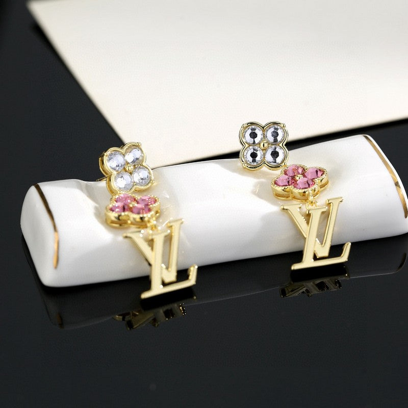 Louis Vuitton Iconic Pink Crystal Earrings - 18K Gold