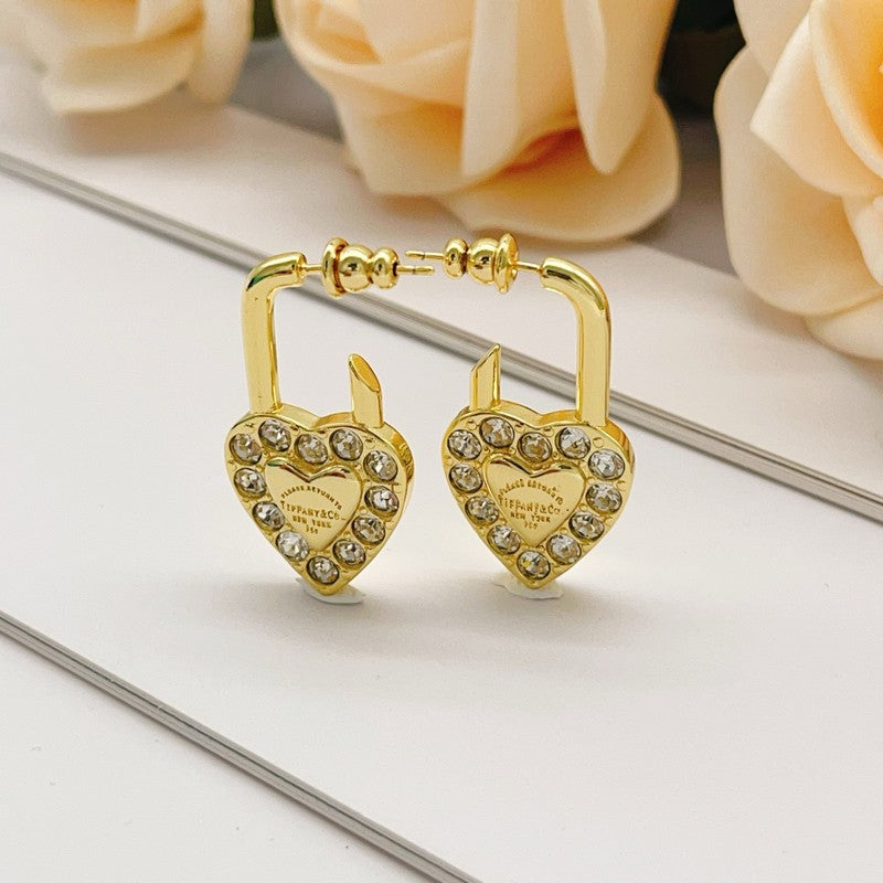 Tiffany Diamond Heart Earrings - 18K Gold