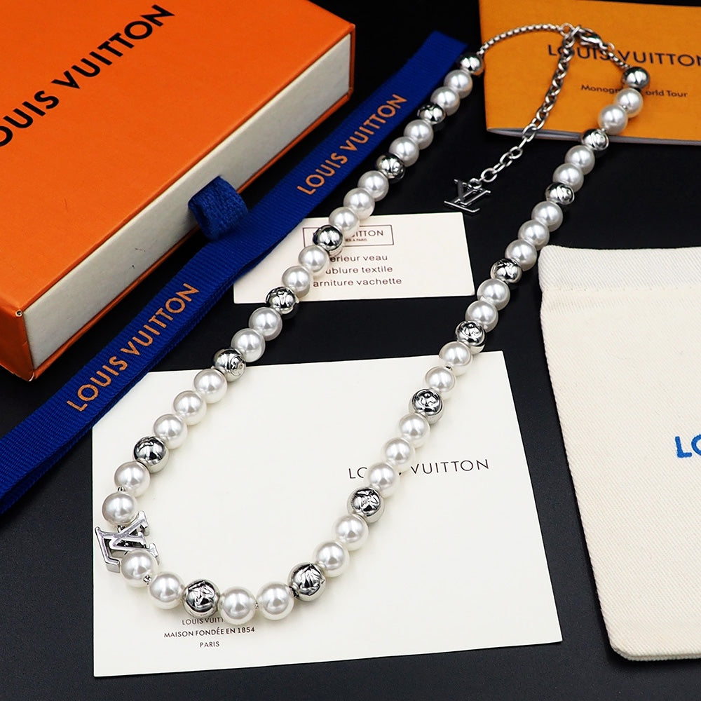 Louis Vuitton Monogram Pearl Necklace