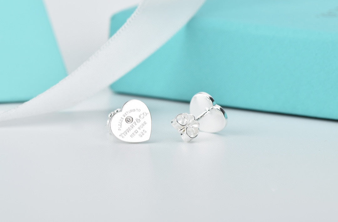 Return to Tiffany Heart Earrings - 18K White Gold