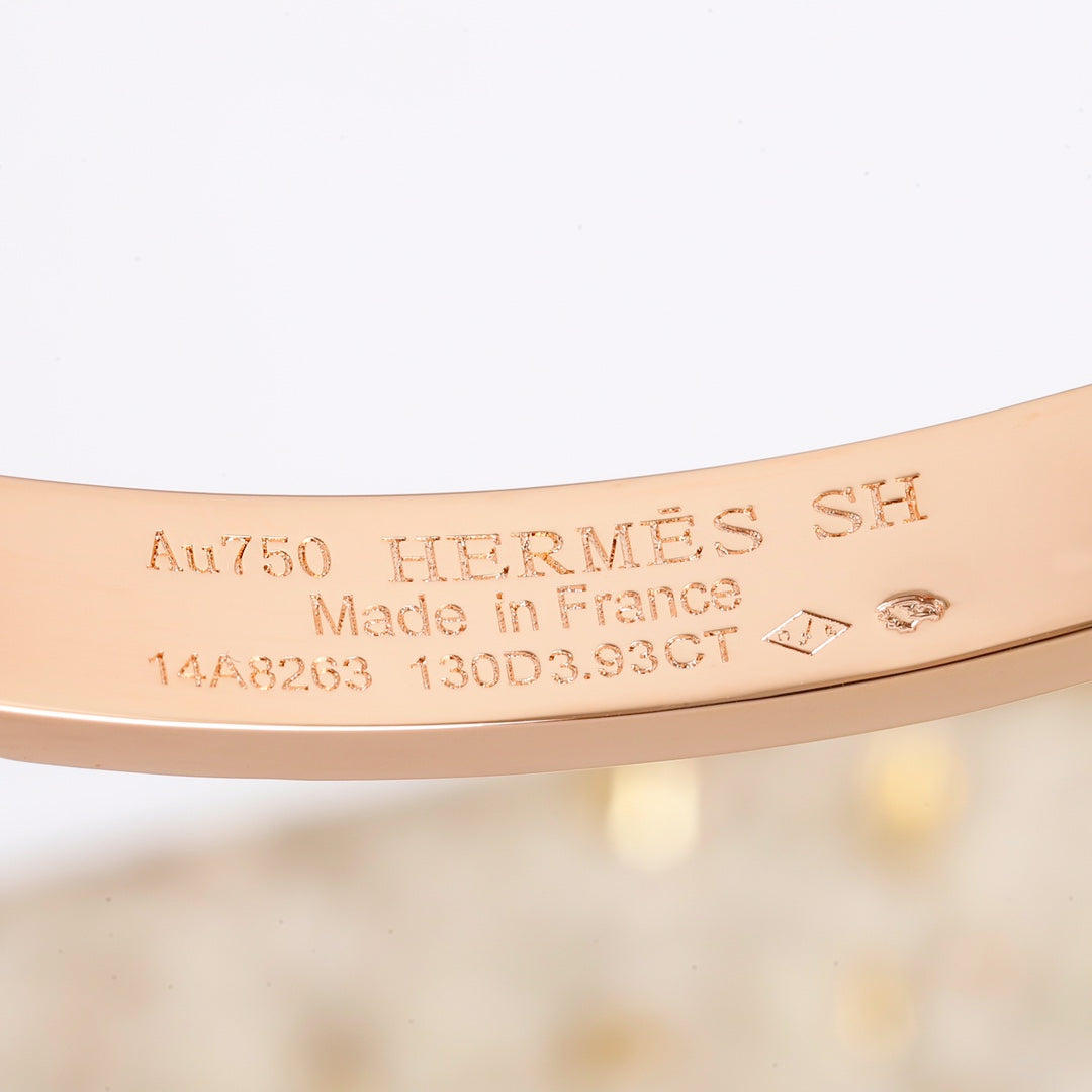 Hermes Collier De Chien Diamond Bracelet - 18K Gold