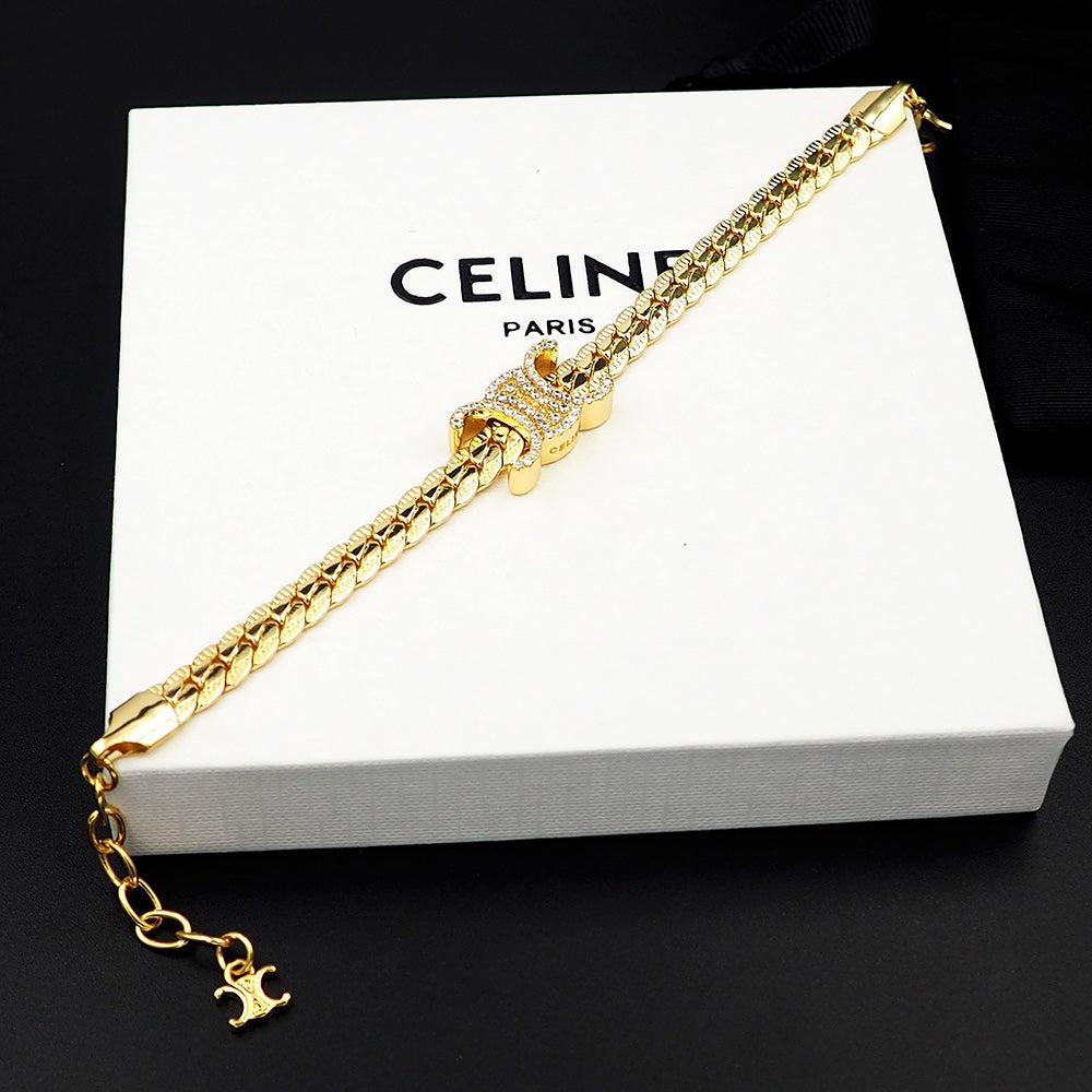 Celine Triomphe Diamond Bracelet