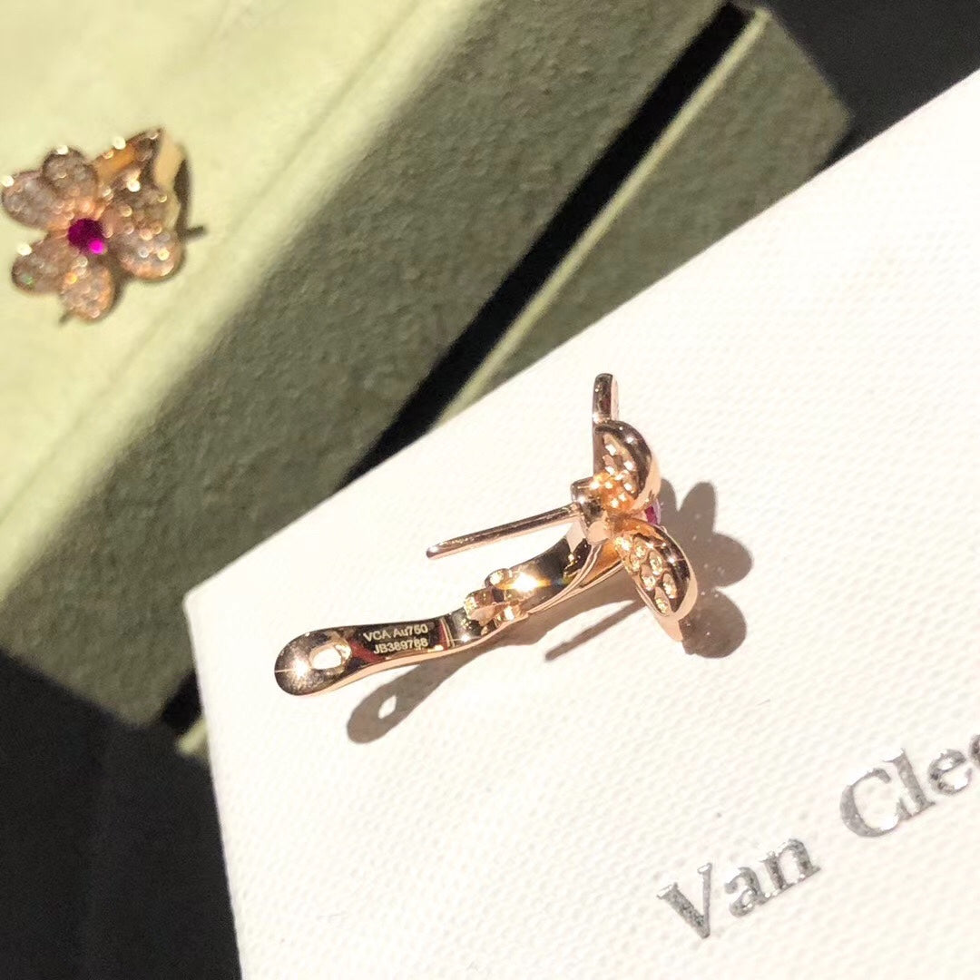 Frivole Pink Sapphire Earrings - 18K Gold