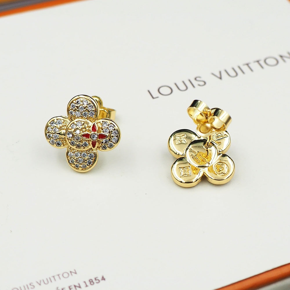 Louis Vuitton Vivienne Diamond Earrings - 18K Gold