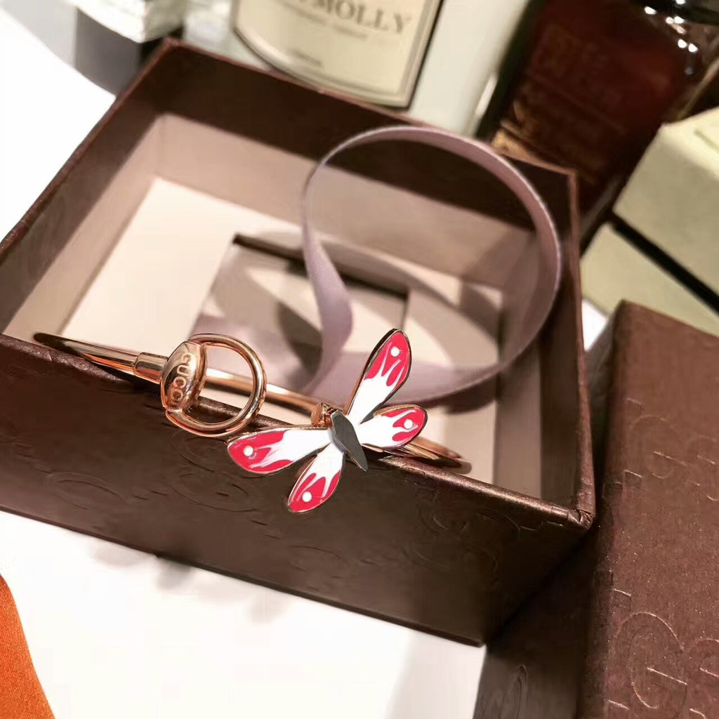 Gucci Double G Flora Bangle Bracelet