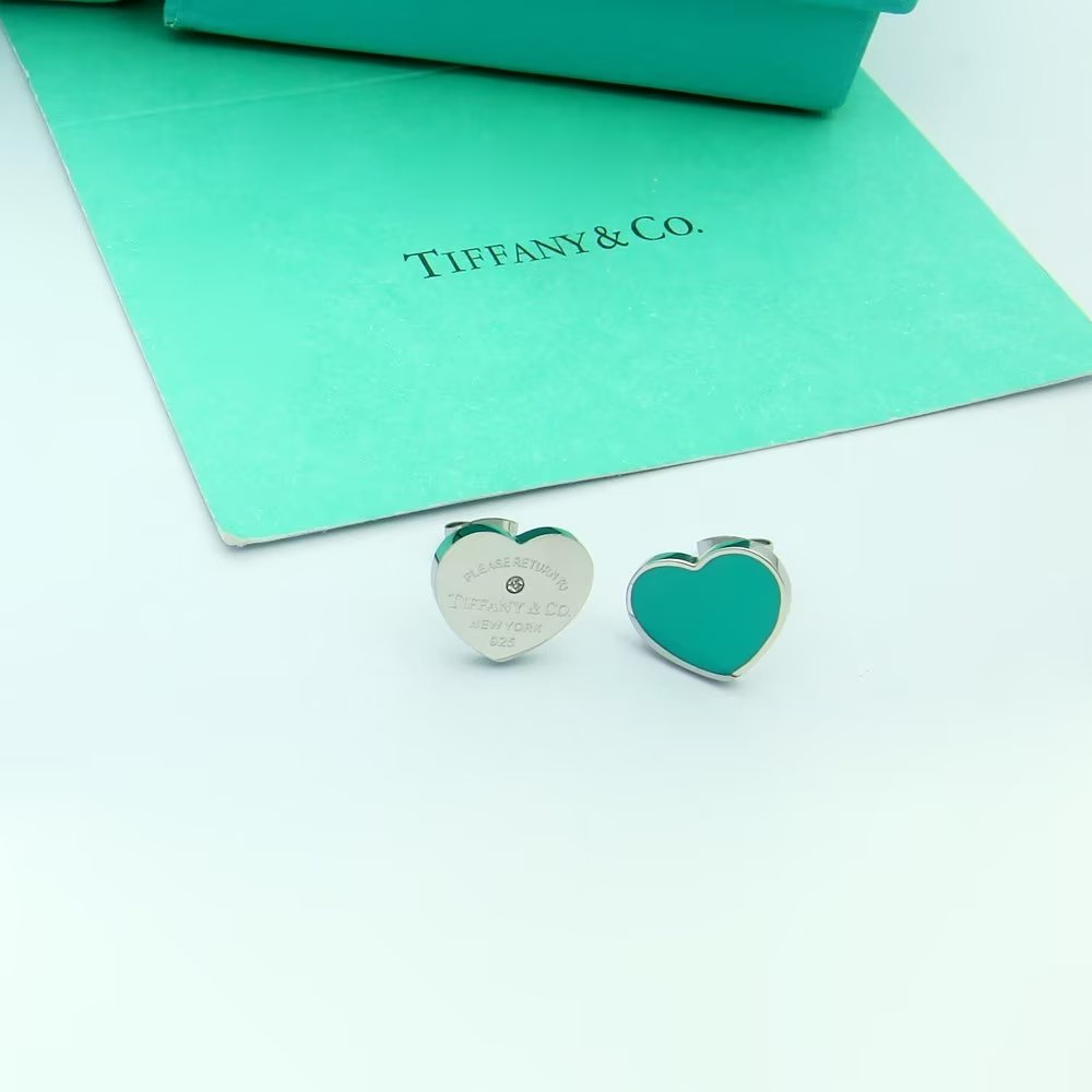 Return to Tiffany Blue Heart Earrings - 18K Gold