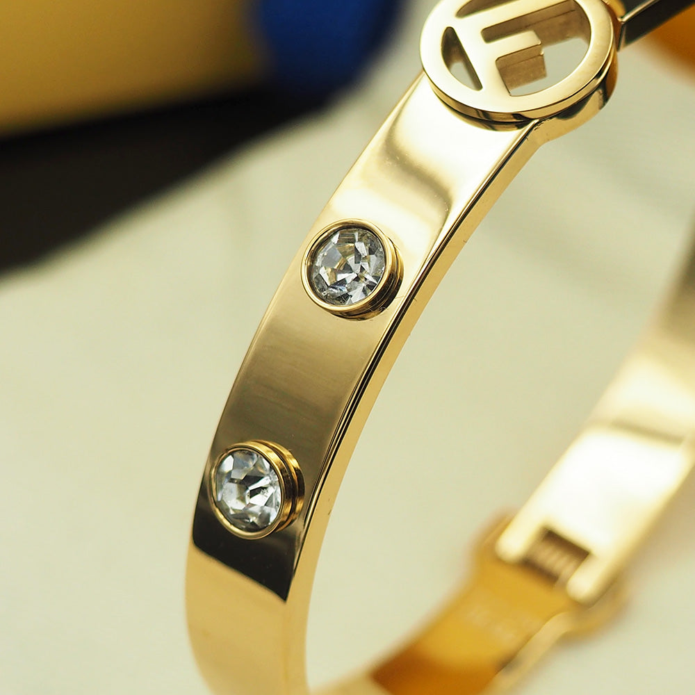 Fendi Is Crystal Bracelet - 18K Gold