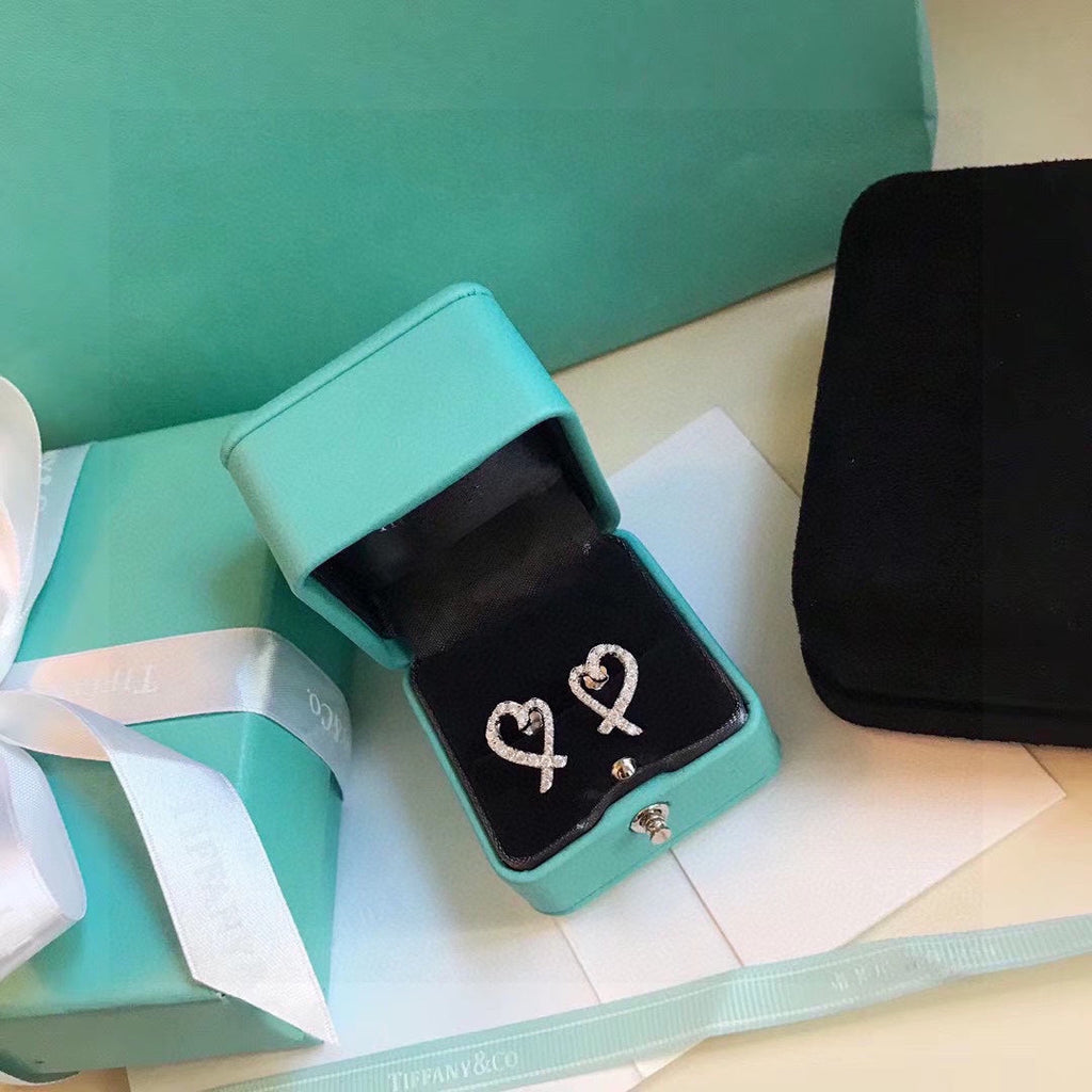 Tiffany Moissanite Earrings - 18K White Gold