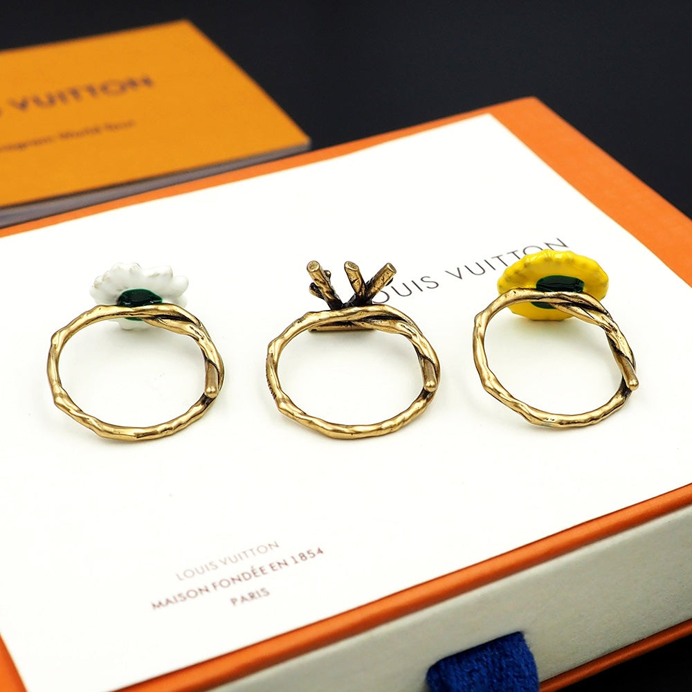 Louis Vuitton Gardening Set of Three Rings - 18K Yellow Gold