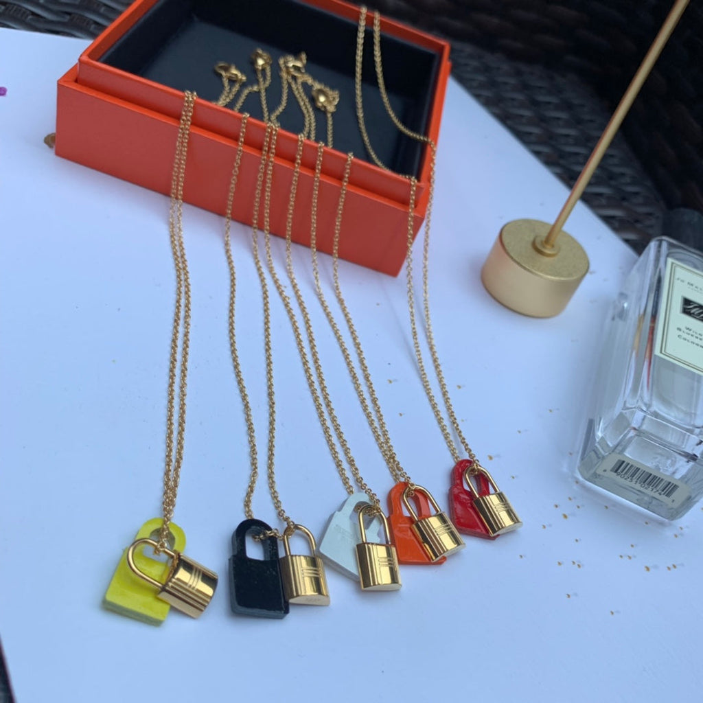 Hermes O'Kelly Black Pendant Necklace