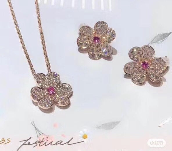 Frivole Pink Sapphire Earrings - 18K Gold