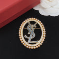 Oval Pearl Brooch