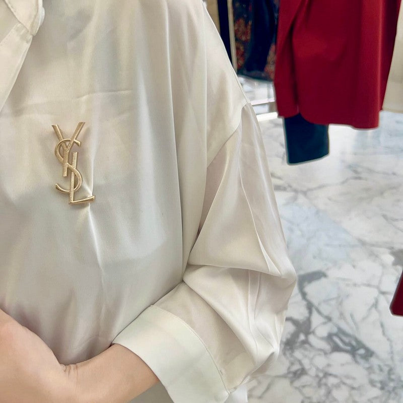 YSL Stripe Gold Brooch