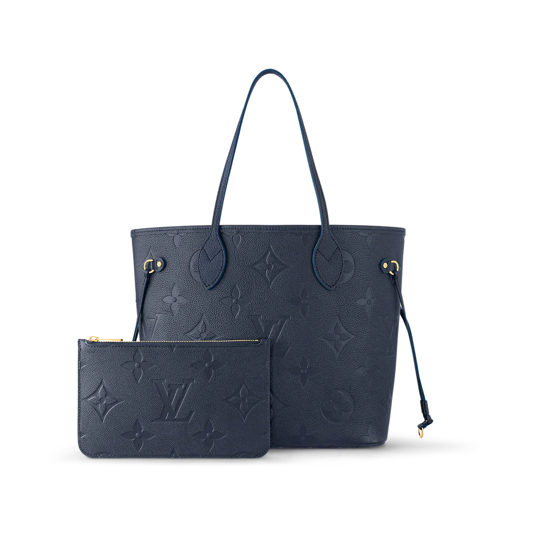 Louis Vuitton Neverfull MM Navy Blue Tote Bag