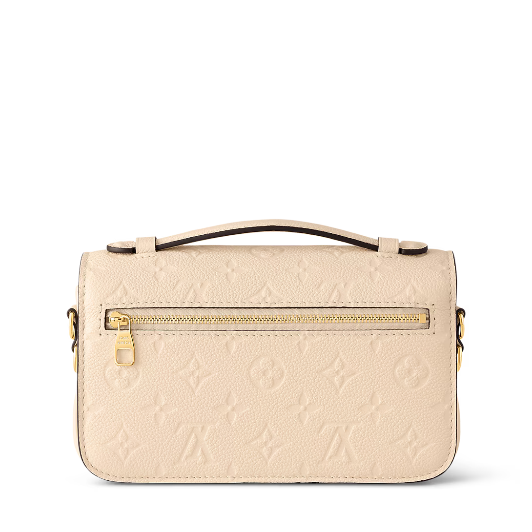 LV Pochette Métis East West Monogram Canvas Handle Crossbody Bag with Chain Strap and Leather Trim