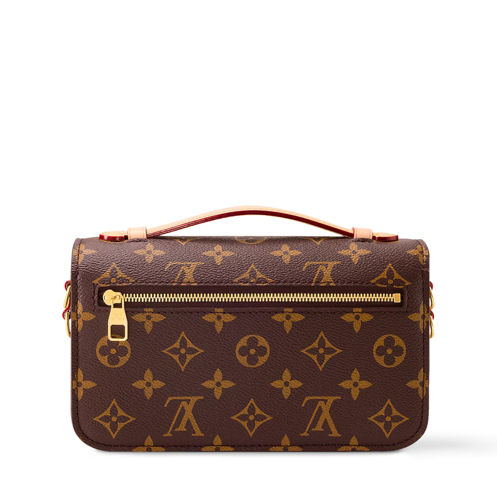 LV Pochette Métis East West Monogram Canvas Handle Crossbody Bag with Chain Strap and Leather Trim