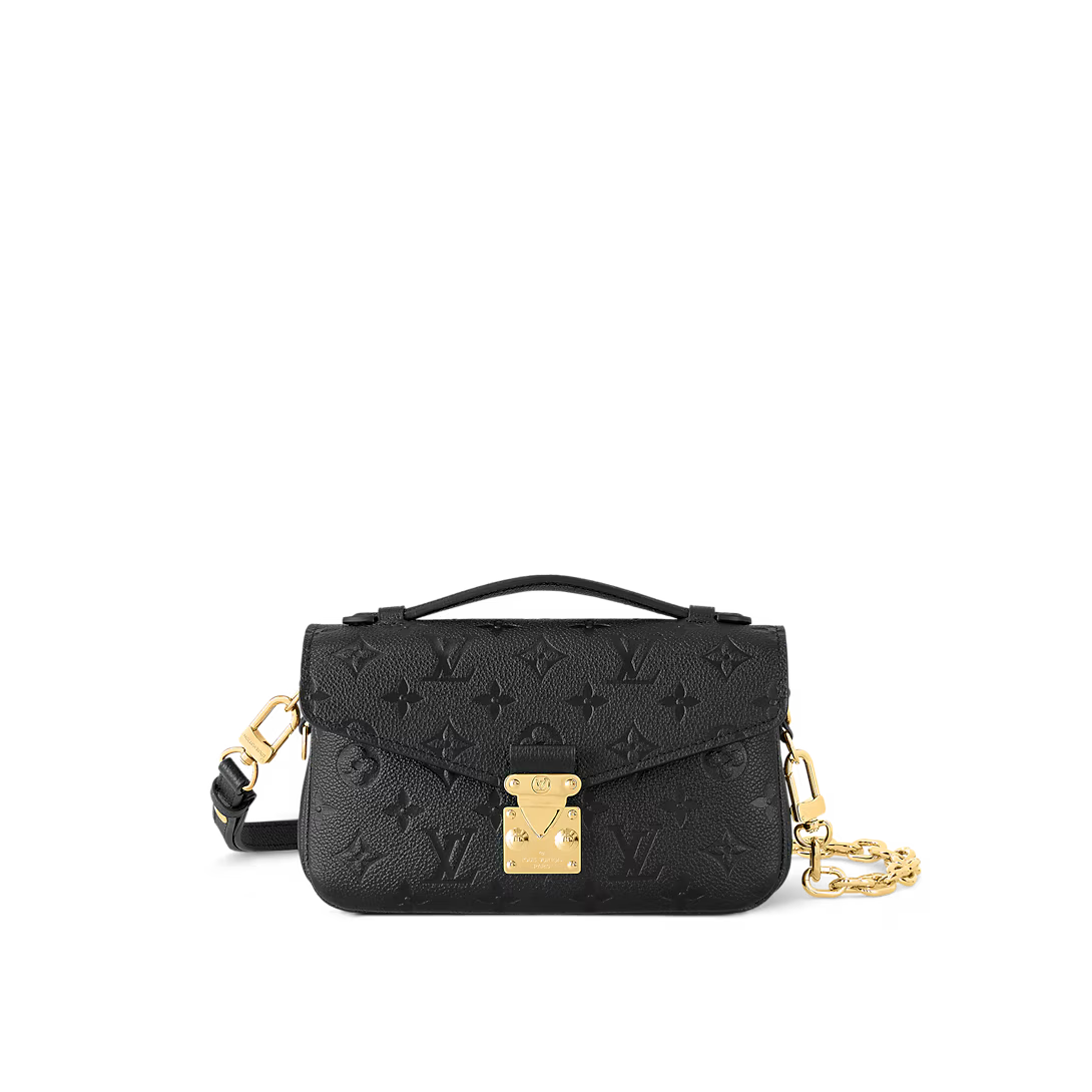 LV Pochette Métis East West Monogram Canvas Handle Crossbody Bag with Chain Strap and Leather Trim