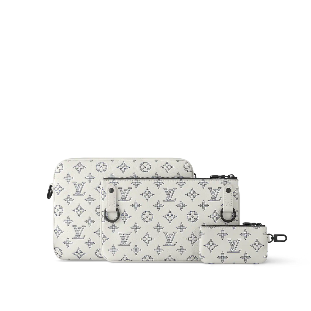 Louis Vuitton Trio Messenger Bag - White & Navy Blue