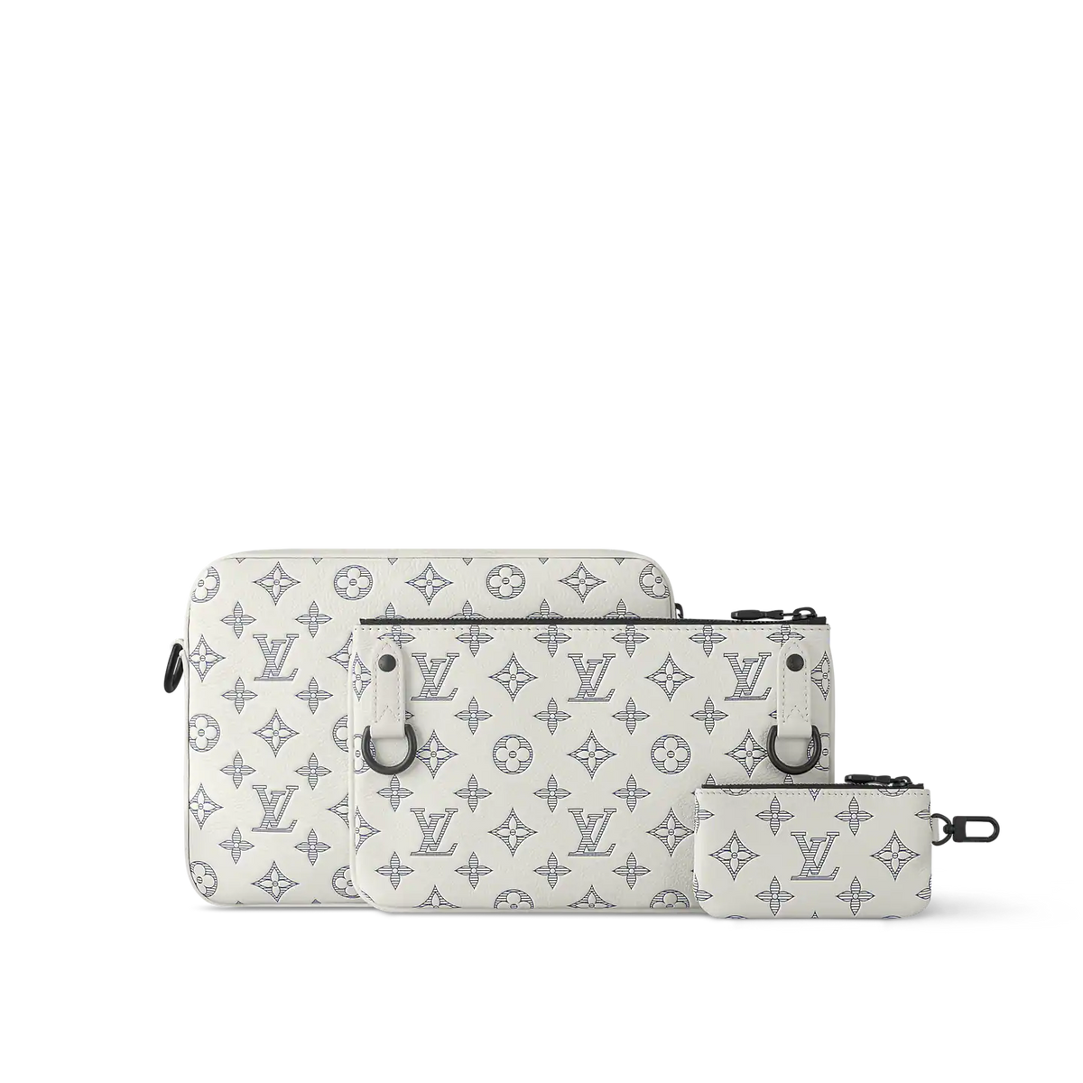 Louis Vuitton Trio Messenger Bag - White & Navy Blue