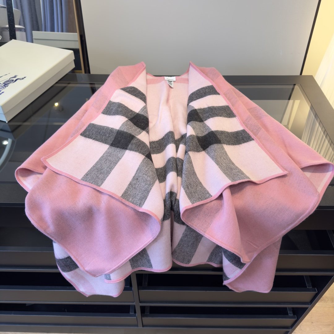 Burberry Reversible Plaid Cape Wrap — hero