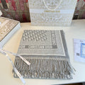 Dior Fringed Monogram Scarf — front
